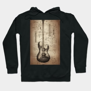 Da Vinci Guitar Blueprint / Schematic Hoodie